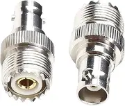 tunghey 2 Pack BNC UHF Coax Connector PL259 UHF Female to BNC Female Coaxial Connector Low Loss Coax Adapter for RF Antennas/Wireless LAN Devices/Coaxial Cable/Wi-Fi Radios