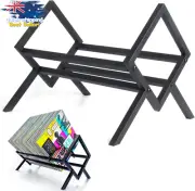 Vinyl Record Storage, Metal Record Holder, Retro Design, Holds 70-100 LPs