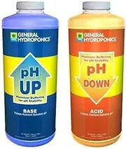 GH General Hydroponics pH Up and pH Down 1 Quart Combo Kit Water Adjuster Buffer