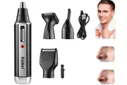 Professional Electric Nose Hair Trimmer for Men 4 in 1 Rechargeable USB Ear Nose Eyebrow Trimmer Electric Facial Hair Trimmer Kit