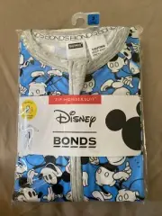 Bonds Disney Blue Mickey Mania Wondersuit Zippy Size 00 BNIP zip 3-6 months fp