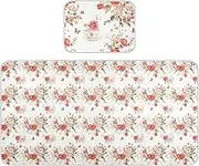 Red Summer Cup Roses Cooling Baby Mattress Protector pad 28" x 52" Absorbent Bed Pads for Kids, Adult