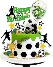 Soccer Cake Topper Soccer Ball Player Cake Decorations for Men Boy Soccer Birthd