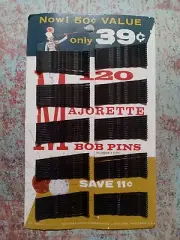 Vtg 1959 Hair Pins Majorette Rubber Tip Bob Pins Styled Scoldy Lox