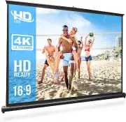 50 Inches Projector Screen Portable Floor Standing Fold-Out Roll-Up Tripod Manua