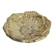 Metal 17.5cm Flower Trinket Plate Home/Garden Vintage Home Decor Display Gold