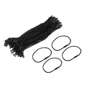 Polyester Rope Hang Tag String Snap Lock 190mm,1.5mm 200 Pcs,Black