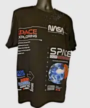 Southpole NASA Black Graphic Tee Shirt Y2K Streetwear Cyber Men's XL NWT