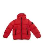 Stone Island Junior Compass-Badge Zip-Up Quilted Jacket 8Y,14Y red
