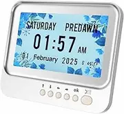 AUSWAY Large Display Alarms and Medicine Reminders Dementia Clock Seniors 6 Display Modes 7 Inch Digital Clock Auto Dimmable Temperature Date