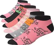 [Tipi Toe] Womens 6 Pack Colorful Patterned Good Vibes Galore Ankle/Low Cut Socks, PS279, Good Vibes Galore, 10-13