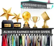 Metal Medal Hanger Display,Non-Slip Trophy Shelf with 20 Hooks,Wall Mount,Heavy