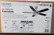 Fawndale 46in Indoor Brushed Nickel Ceiling Fan with LED Light reversable blades