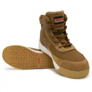 Dune Low Cut Zip Side Lace Up Safety Boot Brown Size 13
