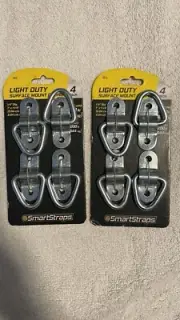 Smart Straps Light Duty Surface Mount D Rings 4pack 1/4” Dia Lot Of 2