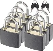 WOFASHPURET Luggage Padlocks Keys 7 Small Suitcase Locks Travel School Gym Sturdy Metal Keyed Locks for Safety and Security