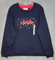 Breckenridge Pullover Sweatshirt Womens L Navy Blue Cardinals Grandma Core NWT