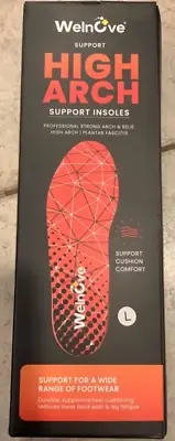 NEW Plantar Fasciitis High Arch Insoles Inserts Welnove Heavy Duty Size L 11/12