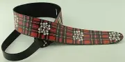 Perri's Leathers P25OL-46 2 1/2 Inch Leather Guitar Strap, SKULL & CROSSBONE