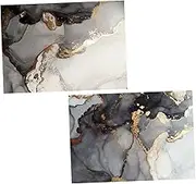 Generic Modern Frameless Marble Wall Art 2PCS Abstract Canvas Wall Decor Pictures for Living Room Wall Decoration