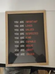 Inspirational Motivational Wall Art Powerful words for the day 17" By 13" Framed