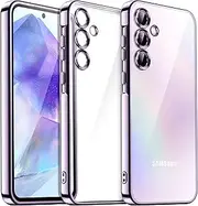 [JETech] Soft Clear Case for Samsung Galaxy A55 5G 6.6-Inch, Camera Lens Full Protection, Shockproof Electroplated TPU Phone Cover (Awesome Lilac)