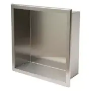 ALFI BRAND Shower Niche Shelf 4"X12"X12" Sloped 20-Gauge Brushed Stainless Steel