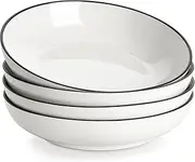 HUIRUMM 9" Large Pasta Bowls, 40oz Ceramic Pasta Plates Set of 4, Salad Bowls Serving Bowls,Bowls for Soup, Pasta, Cereal Serving Dinner, Microwave Dishwasher Safe