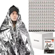 72 HRS Extra Large MIL-SPEC Emergency Mylar Thermal Blanket (Pack of 120) Hea...