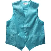New Men's Formal Tuxedo Vest Waistcoat only paisley Turquoise blue wedding