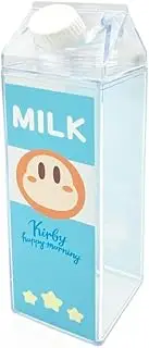 Ensky Kirby Happy Morning Milk Carton Style Bottle, Approx. 8.1 x 2.2 x 2.2 inches (205 x 55 x 55 mm), Body: Polystyrene/Cap: Polypropylene