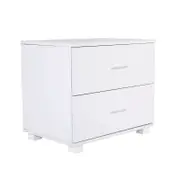 La Bella White Bedside Table Side Storage Cabinet Nightstand Bedroom 2 Drawer Legs ETTA