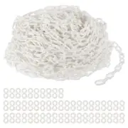 Plastic Chain,600 FEET Safety Barrier Chain for Crowd, 1/4inch(6mm) White
