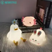 Cute Axolotl Night Light for Kids Bedroom Rabbit Animal Silicone Nursery Sleepin