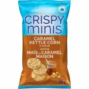 6x Quaker Crispy Minis Caramel Kettle Corn Rice Chips 100g/3.52oz Canada FRESH!