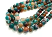 Blue Cloudy Red Jade Smooth Polished Round 10mm Gemstone Jewelry Beads RN197L