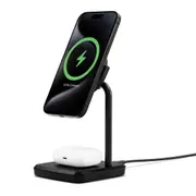 Cygnett ChargeBase Qi2 2-in-1 Magnetic 15W Wireless Charger - Black (CY5067BUNCP),1.2M USB-C Cable,25W Wall Charger,80 Swivel Head,2 Years Warranty CY5067BUNCP