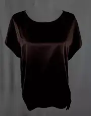 New Chicos Womens Pullover Top Brown Shiny Polyester Rayon Medium