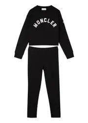 Moncler Kids Logo Cotton Tracksuit (8-10 Years) - Black 10 years