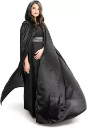 Little Adventures Deluxe Velvet Adult Cloak Cape with Lined Hood One Size