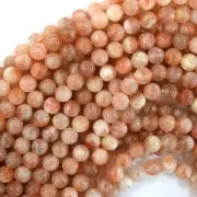 Natural Orange Gold Sunstone Round Beads Gemstone 15" Strand 6mm 8mm 10mm