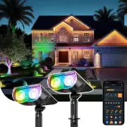 Smart Solar Spotlight SL5C, Color Changing Landscape Lighting, APP/Voice Cont...