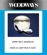 Self Adhesive Hook and Loop 25mm Fastener Tape Sticky Back Black