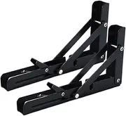 Folding Bracket, Foldable Wall Shelf in 2 Units – Compact Triangular Support 20 cm for Kitchen, Laundry Room, Outdoor Microwave and Motorhome, Space-Saving