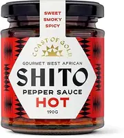 Coast of Gold Shito Hot Pepper Sauce, 190g, Fiery Kick with Sweet & Smoky Spices, Versatile Marinade, Dip, or Topping, Authentic West African Cuisine (Hot, 1x 190g Jar)