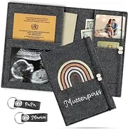 [KufaerBeam] Felt Maternity Log Cover for German Maternity Log Cover with Compartments, Felt Maternity Log Protective Cover for Ultrasound Image, Vaccination Certificate and Insurance Card (Dark Grey)