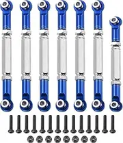 uxcell Adjustable Turnbuckles Camber Link Linkages Aluminum Alloy RC Car Steering Pull Rod Servo Linkages Tie Rod for 2WD 1/10 RC Car Crawler（Dark Blue）