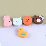 25pcs Flatback Resin Cute Assorted Cookies Biscuit Animal Heads Cabochons Craft