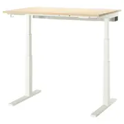 MITTZON desk sit/stand, electric birch veneer/white, 120x80 cm
