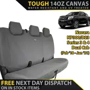 Nissan Navara NP300 Series 3 & 4 XP6 Tough Canvas Rear Row Seat Covers (In Stock)